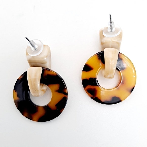 Drop earrings Tortoiseshell lightweight Cheetah print boho casual hoop 💖2/$30 - Picture 13 of 13